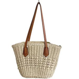 Factory Large Capacity Woven Straw Bag Straw Shoulder Bag Lady Straw Bag