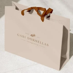Factory Luxury Custom Gift Bags Gold Stamping Printed Paper Bag with Ribbon Handle for Watches