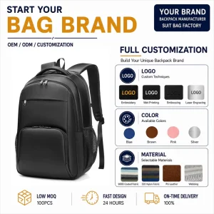 Factory New Custom logo Oem Business Men Waterproof School Bags Laptop Backpack for Men