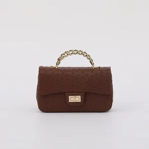 Factory New Ostrich Leather Chain Handbag Genuine Leather Fashionable Women’s Shoulder Bag