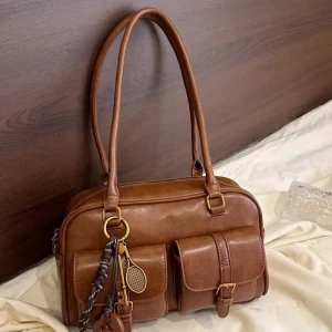 Factory Price Women’s Satchel Bags Leather Bag Manufacturer Custom Retro Oil Wax Tote for International Market