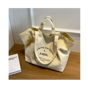 Factory Quality Reusable Custom Logo Printed Outdoor Totebag Canvas Custom Fashion Beach Bag Large Canvas Tote Bag