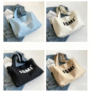 Factory Recyclable Cotton Canvas Bag Custom Logo Heat Transfer Printed Durable Blank Shoulder Shopping Tote Bag