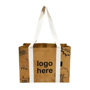 Factory Reusable Eco Friendly Shopping Brown Kraft Paper Tote Waterproof Custom Design Tyvek Bag