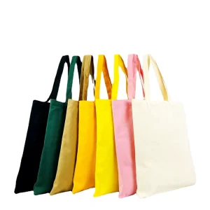 Factory Reusable Multi color Cotton Rope Handle Cotton Tote Bags with Custom Printed Logo for Girls