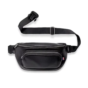 Fanny Pack Belt Bum Bags PU Leather Sports Crossbody Waist Bag for Men