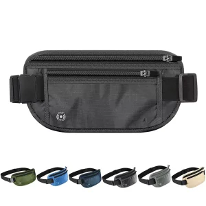 Fanny Pack Crossbody Bags RFID Hidden Money Belt Slim Anti Theft Travel Wallet Passport Holder Adjustable Belt Waist Bag