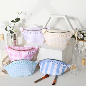 Fanny Pack Personalized Custom Cute Belt Bag With Ruffle Custom Nylon Fanny Pack