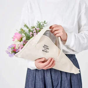 Farmer’s Market Handbag Floral Tote Cotton Fabric Floral Arrangement Bouquet Bag Customized Dried Flower & Food Shopping Bag