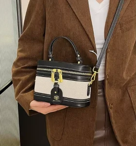 Fashion Box Design Women’s Shoulder Bag Large Capacity Handbag With Small Wallet PU Leather Handbag