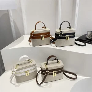 Fashion Bucket Woman’s Handbag Shoulder Bags PU Leather Small Crossbody Bag Makeup for Lady