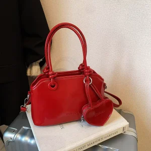 Fashion Candy Color Small Crossbody Shoulder Bag Portable PU Handbag Women Purses Large-Capacity Polyester Lining