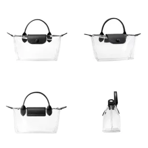 Fashion Candy Pattern Black Trim Transparent Nylon Crossbody Shoulder Bag for Women Stadium Approved
