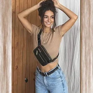 Fashion Casual Bag Autumn Style Cross Body Flap PU Belt Waterproof Lightweight Leather Waist Bag for Men Women Mobile Phone Bag