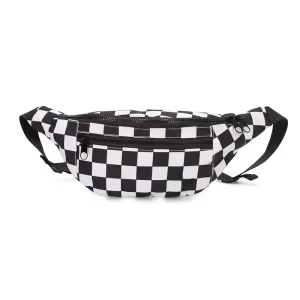 Fashion Checkered Belt Bag Leisure Crossbody Fanny Pack Women Waist Bum Bags