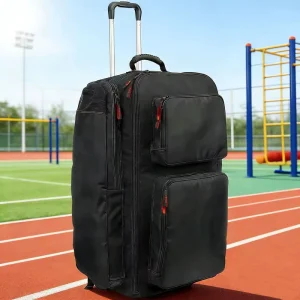Fashion Classic 115L Large Capacity Roller Sports Style Luggage with Backpack Straps Multi-Pocket Upright Rolling Duffel Bag