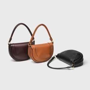 Fashion Classic Vintage PU Leather Luxury Saddle Bag for Women Shoulder Bag Crossbody Design Handbag Ladies Hand Bags