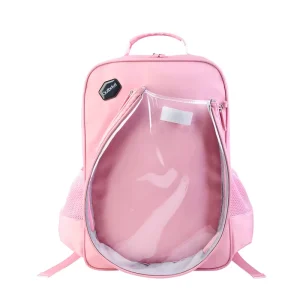 Fashion Designer Backpack for Women with PVC Transparent Tennis Front Pocket Zipper Closure 20 36L Large Capacity
