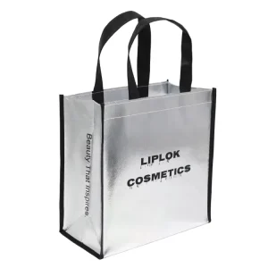 Fashion Durable Shiny Silver Non Woven Shopping Bag Laser Gold Tote Bag for Promotion Exhibition