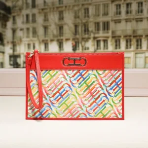Fashion Floral Style Women’s Clutch Bag with Zipper Closure and Polyester Lining Trendy Portable Casual