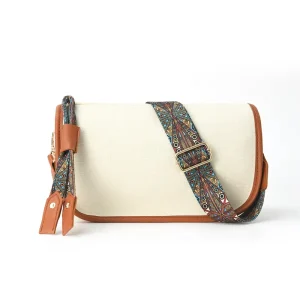 Fashion Genuine Leather Saddle Shape Waterproof Shoulder Bag With Cover Closure For Women Daily Use