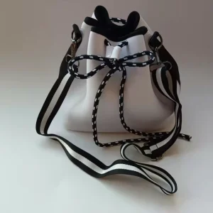 Fashion High Quality Crossbody Bucket Bag Small Bow Decoration Neoprene Material Unisex