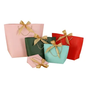 Fashion High Quality Stylish Recyclable Shopping Bag Craft Paper Gift Bag Flexiloop Handle for Women Candle Craft
