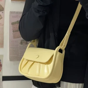 Fashion Korean Style Two-Strap Zipper Shoulder Messenger Bag Minimal Clean Design for Office Work Commute Boutique Retail