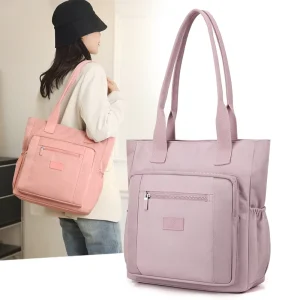 Fashion Ladies New Lightweight Casual Satchel Sling Bag Trendy Nylon Waterproof Multi Pocket Crossbody Shoulder Bag for Everyday