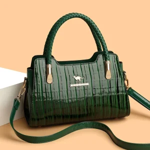 Fashion Lock Purses and Handbag PU Leather Shoulder Bags Women Handbags Green Ladies Hand Bags