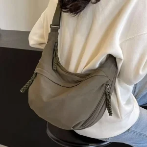 Fashion Many Colors Dumpling Bag Women Shoulder Bag Waterproof Nylon Cloth Large Capacity Crossbody Bag For Outdoor Travel Work