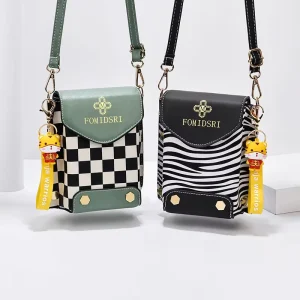 Fashion Mini Girls Cross Body Bag Cell Phone Women’s Shoulder Mobile Phone Bags Zebra Stripe Women’s Messenger Bags