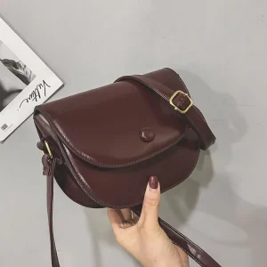 Fashion Mini Saddle Bag Simple Vintage Style Crossbody Purse for Women Trendy Travel Handbag Daily Use Bags