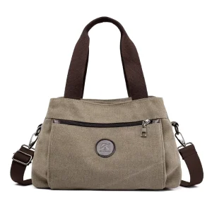 Fashion Multi Compartment Tote Purse Bags Shoulder Bag Vintage Canvas Crossbody Bag Hobo Handbags for Women