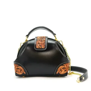 Fashion New Preppy Vintage Lady Genuine Leather Mini Handbags for Women Young Girl Chain Lipstick Bags Popular Designer
