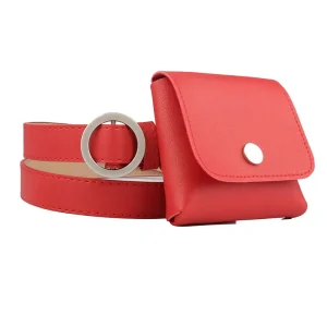 Fashion New Style Personalized Holeles Buckle Thin Alloy Belt Waist Women’s Casual Key Coin Purse Trouser Belt