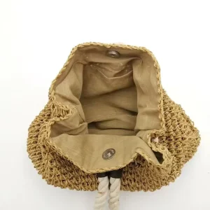 Fashion Paper Rope Straw Bag Large Capacity Backpack Women’s Summer Beach Straw Bag