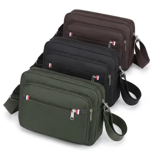 Fashion Polyester Messenger Bag with Adjustable Straps Crossbody Belt Bag Sling Bag Lightweight Waterproof for Men