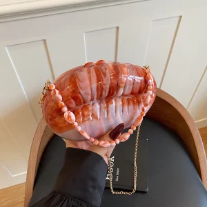 Fashion Purses Party Banquet Bags Funny Hard Shell Women’s Acrylic Chain Dinner Evening Bag for Women