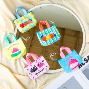Fashion Reusable Pp Woven Small Coin Purse in Stock Grocery Store Fashion Zipper up Tote Small Storage Bags