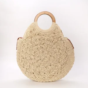 Fashion Single Open Straw Shoulder Bag with Handle Cotton Lining Customized Size Multi Use OEM Brand