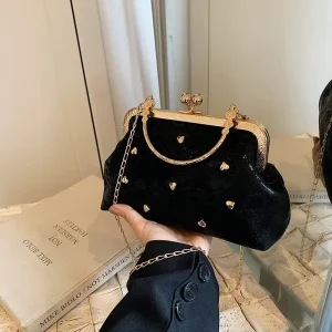 Fashion Small Tote Women’s Evening Bags Elegant Love Ladies Chain Shoulder Crossbody Bag Dinner Clutch Female Handbag Purse