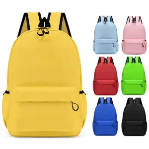 Fashion Solid Color School Backpack for Children Portable Travel Large Capacity Student School Bags