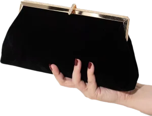 Fashion Square Velvet Classic Casual Handheld Banquet Clutch Bag with Diamond Buckle Wedding Dress Chain Women’s Bag