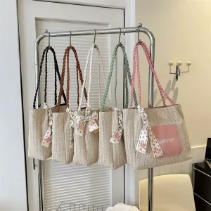 Fashion Straw Women Handbags Straw Beach Shoulder Tote Bag Straw Bags