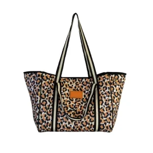 Fashion Trends Ladies Bags Ladies Handbag Leopard Print Neoprene Perforated Women Purses and Handbags Sets