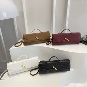 Fashion Woman’s Small Square Crossbody Bag Lady’s Purse with Lock Casual Single Shoulder for Autumn and Winter