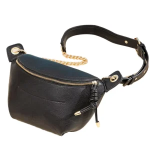 Fashion Women Black Color Fanny Pack Waist Bags Men Belt Sport Light Weight Shoulder Bum Bag Online for Outside Activity