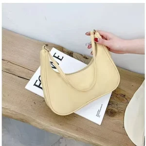 Fashion Women PU Summer Autumn Pure Color Shoulder Underarm Hobos Bags Casual Zipper Small Portable Top handle Handbag