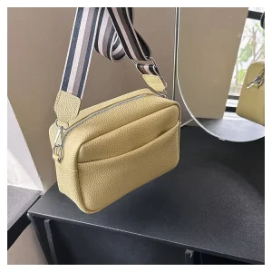 Fashion Women Portable Shoulder Messenger Bag Two Straps Zipper Elegant Curve Shape Versatile Style Work Meetings Weekend Gift
